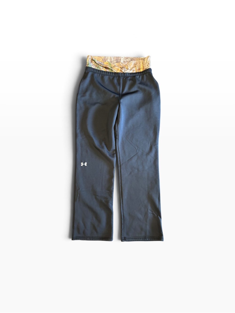 Under Armour Black Track Pants with Camo-Trim Waistband